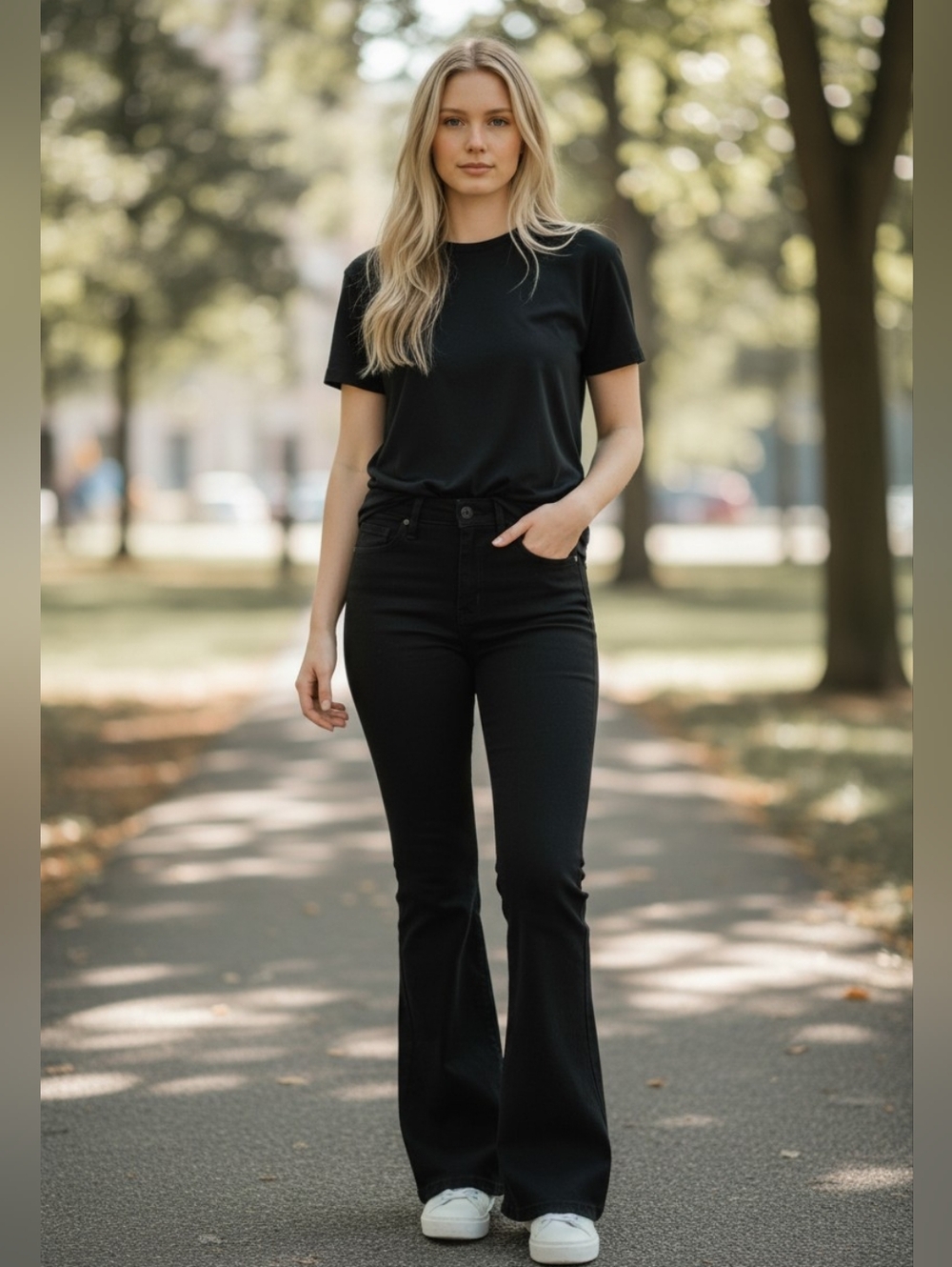 7 For All Mankind Luxe Vintage Black Flare Pants Size 28
